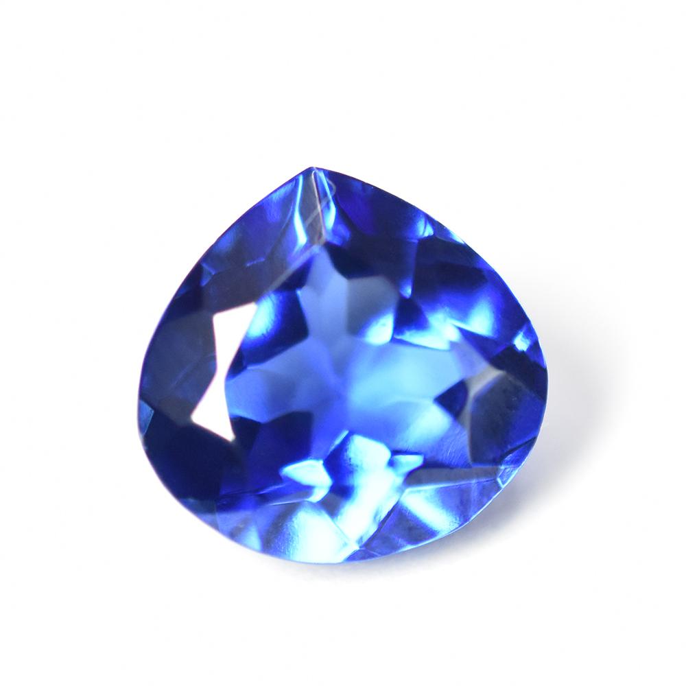 NATURAL Blue Sapphire UNIQUE 10x11mm Pear Shape CERTIFIED Loose Gemstone