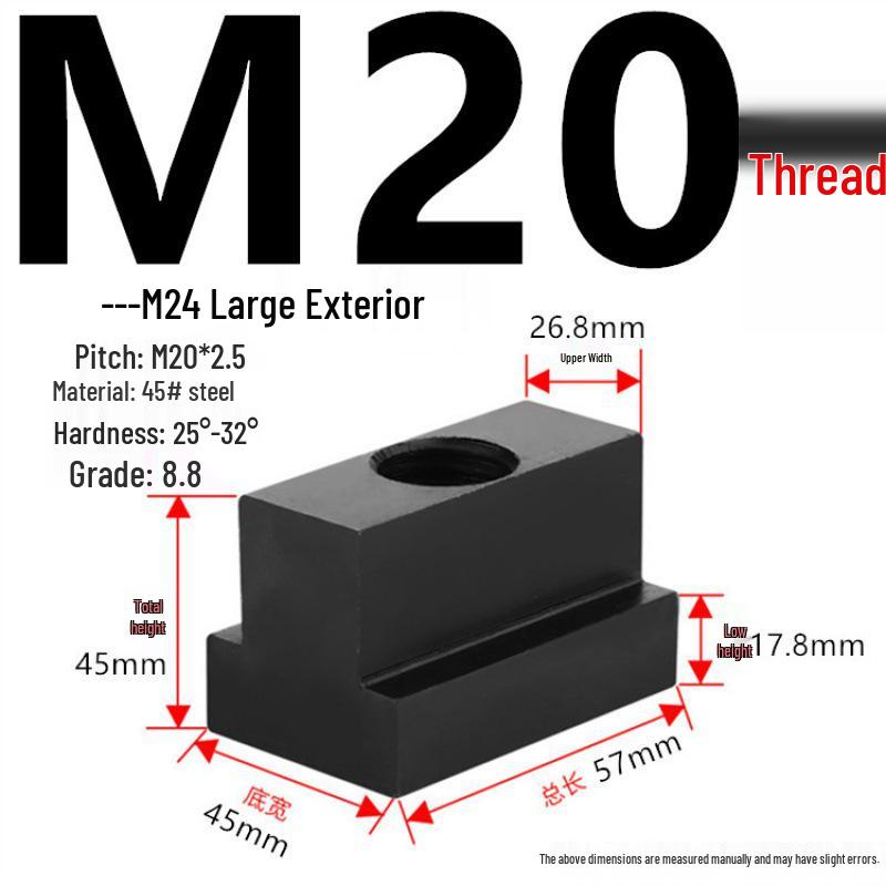 Grade 8.8 Quenching T-Nut Cap T-Block, Sizes M8-M36
