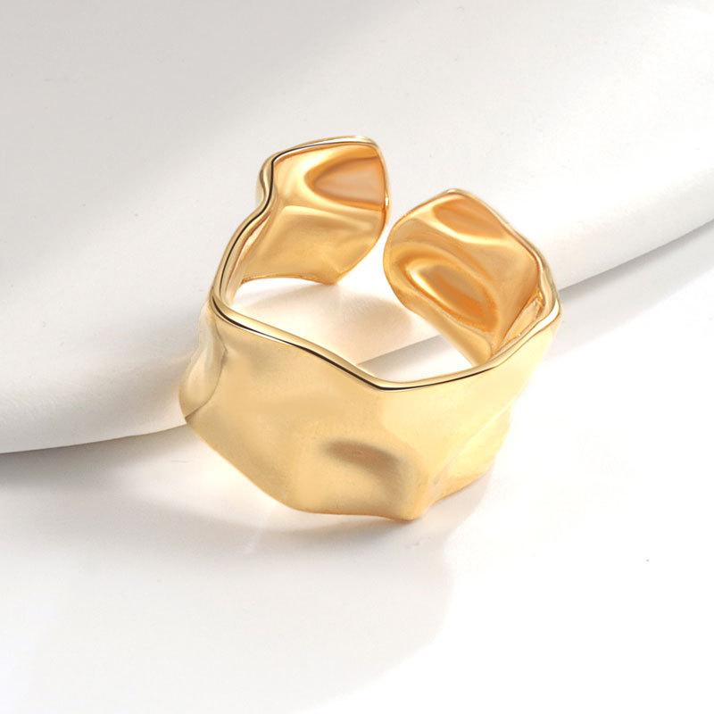 Fashion Personalized Index Finger Ring Niche Design Geometric Twist Open Ring Temperament Retro Couple Ring for Girlfriend Simple Geometric Ring