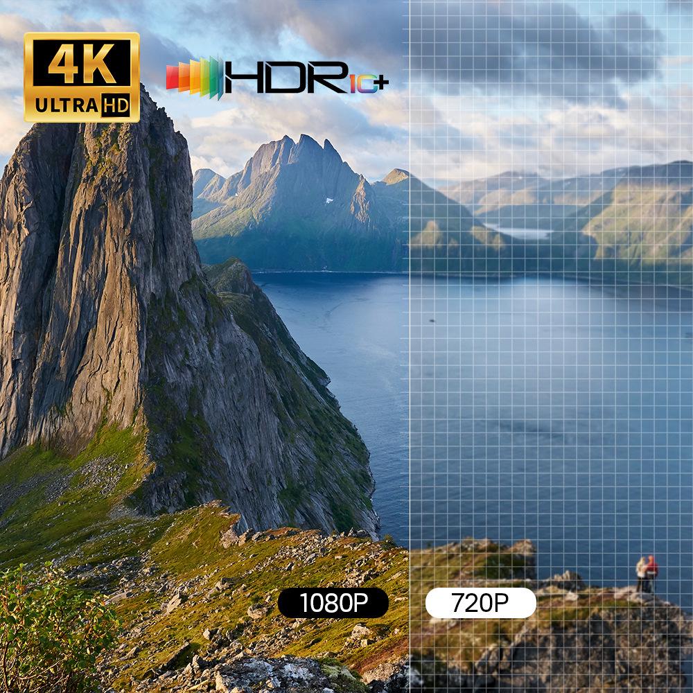 CrossV1 HY500 4K Android Projector, 1080P HD, Wireless Screen Mirroring, Portable for Home & Outdoor Use.