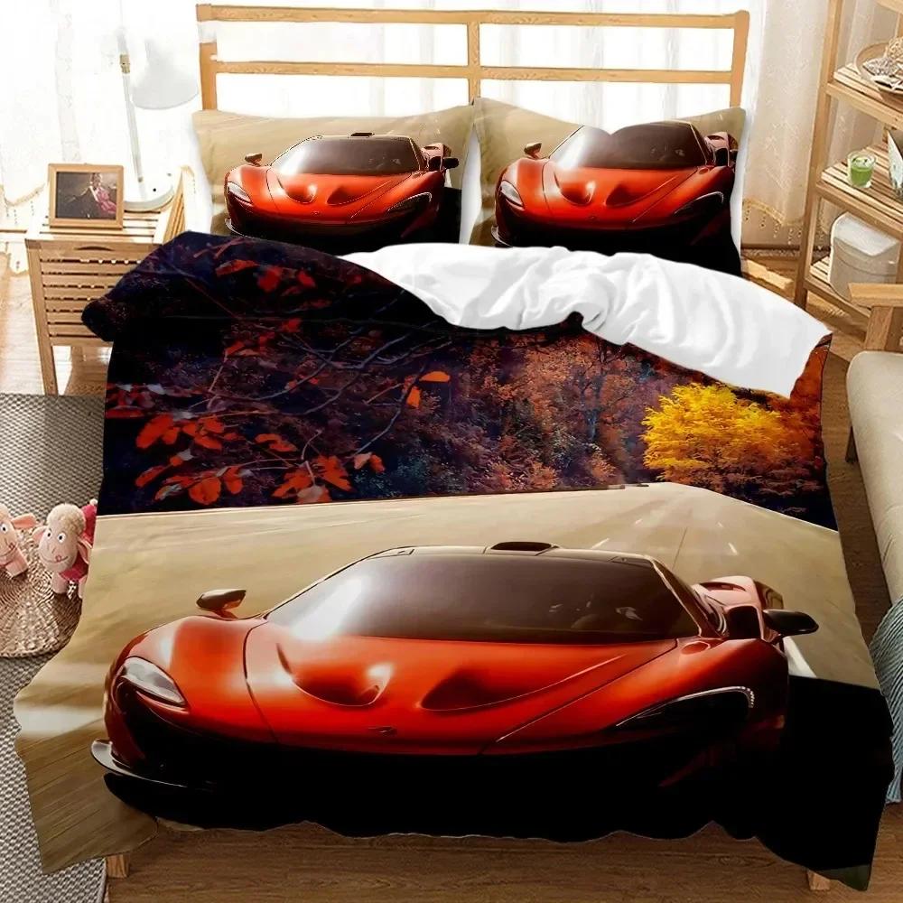 3D Print Sports Car Children'S Favorite Comfortable Duvet Cover Pillowcase Bedding Set Children Bedroom Decoration Home Textile