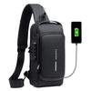 Men Sling Bag Pack with Lock Waterproof Antitheft Chest Bag with USB Charging Port Shoulder Bag