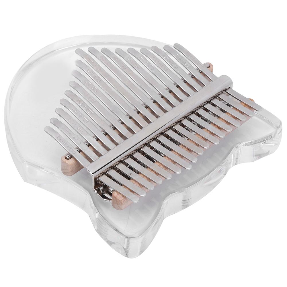 17‑Key Kalimba Thumb Keyboard Instrument with Bag and Tuning Hammer Musical Instrument GiftTransparent