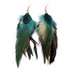 Feather Earrings Long Retro Personality Resurrection Festival Exaggerated Fringed Peacock Earrings