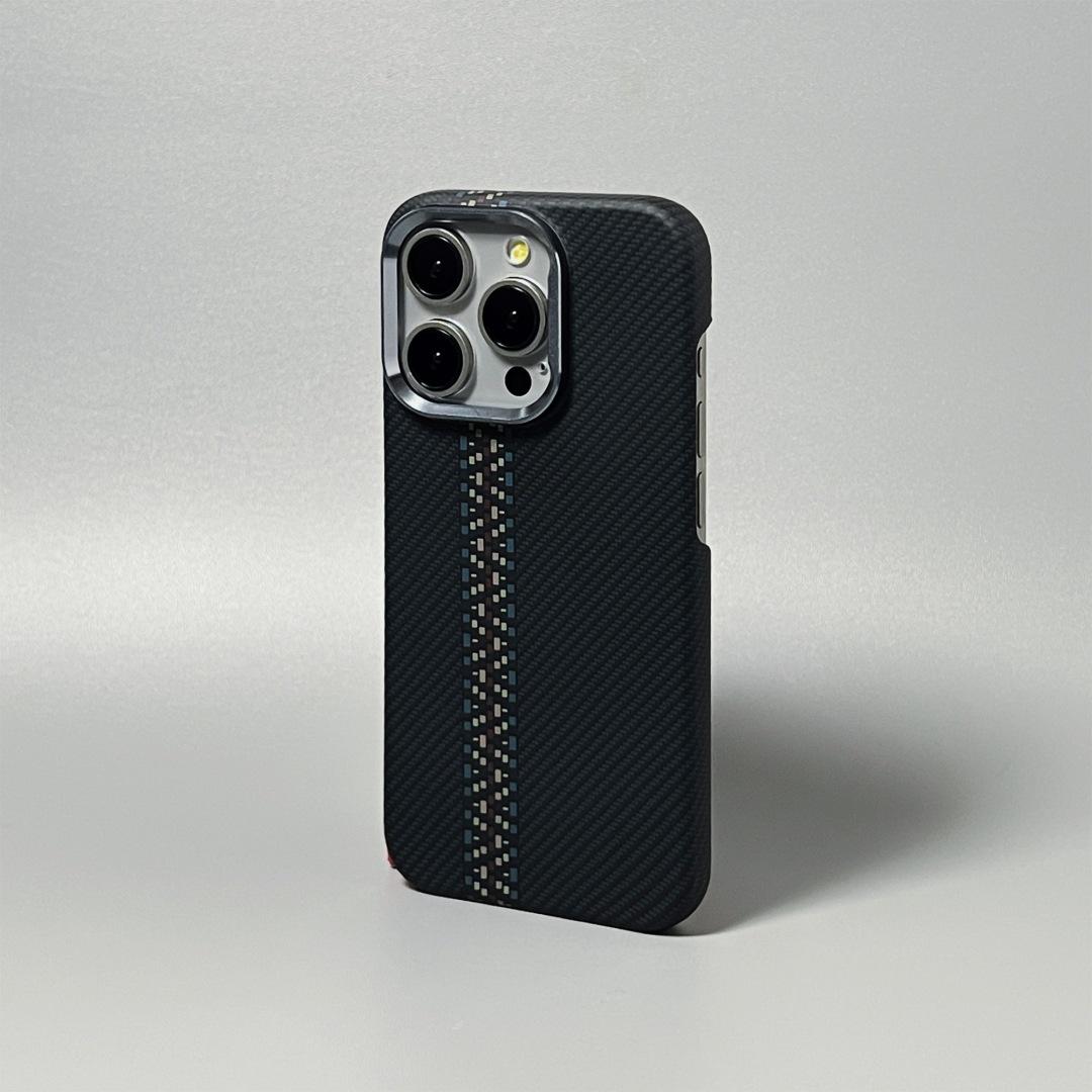 Kevlar Carbon Fiber Magnetic Half-Cover Case for iPhone 17 Pro Max iPhone 17