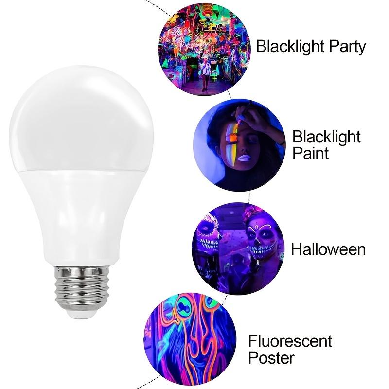 1pc LED Black Light Bulbs,9W Blacklight,E27 Medium Base AC85-265V,UVA Level 395-400nm,Glow In The Dark For Halloween,Birthday