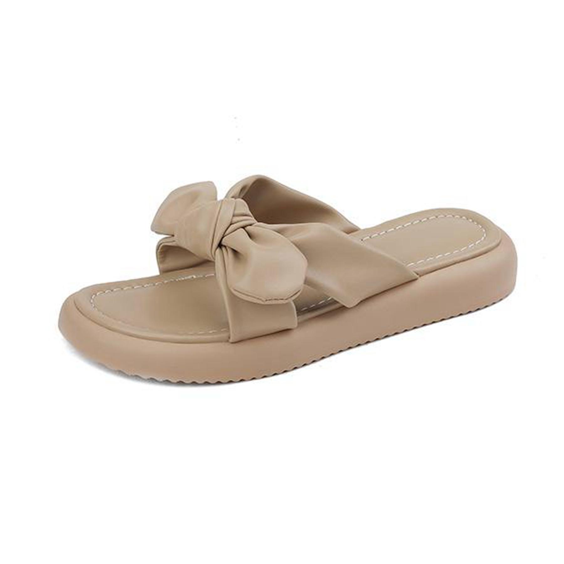 

Мюли Krazing Pot из микрофибры с открытым носком на низком каблуке, летние шлепанцы на плоской платформе, женские тапочки для отдыха на открытом воздухе с узором «бабочка» 42 абрикосовый