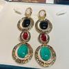European and American Exaggerated Large Earrings, Resin High-end Sense Light Luxury Niche Design Gold-plated Earrings