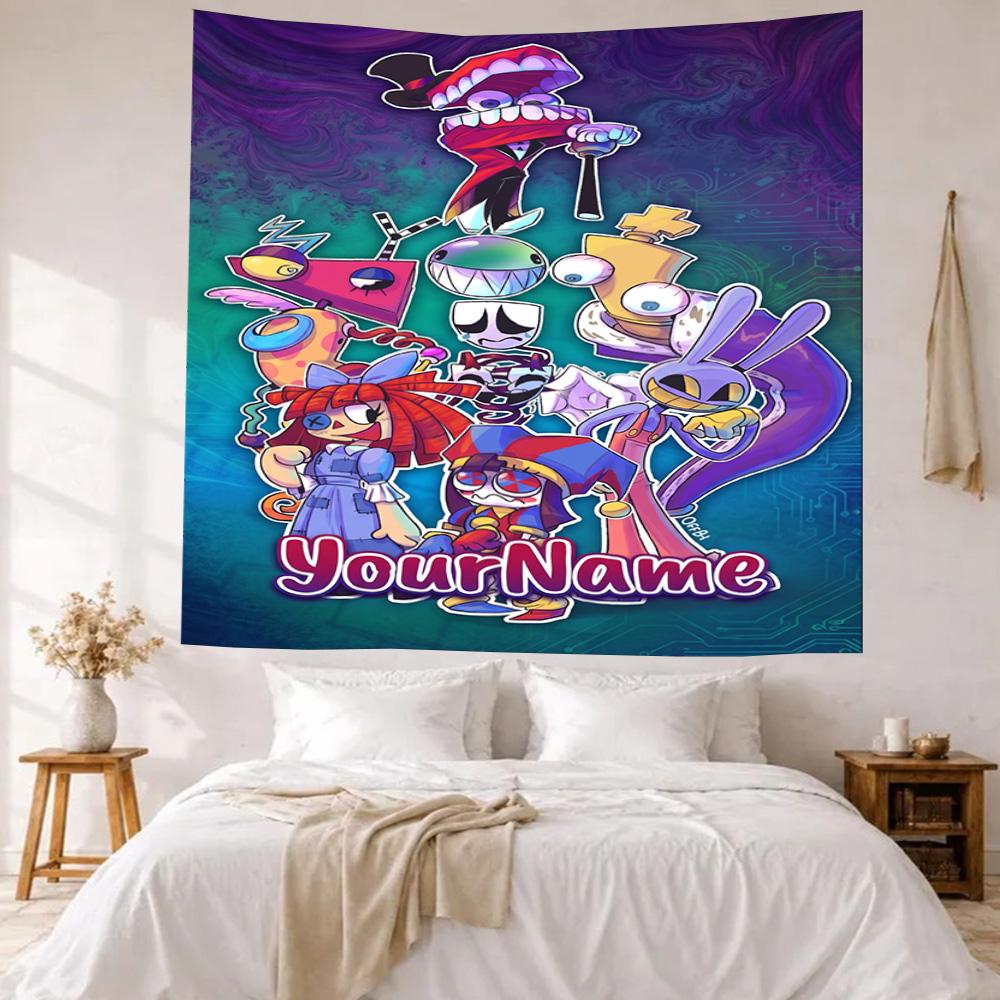 Digitaler Zirkus Individuell Ihr Name Wanddekoration Wandteppich Kunst Für Haustiermemorial Geburtstag Hochzeitsfeier Hintergrund Familien Geschenk