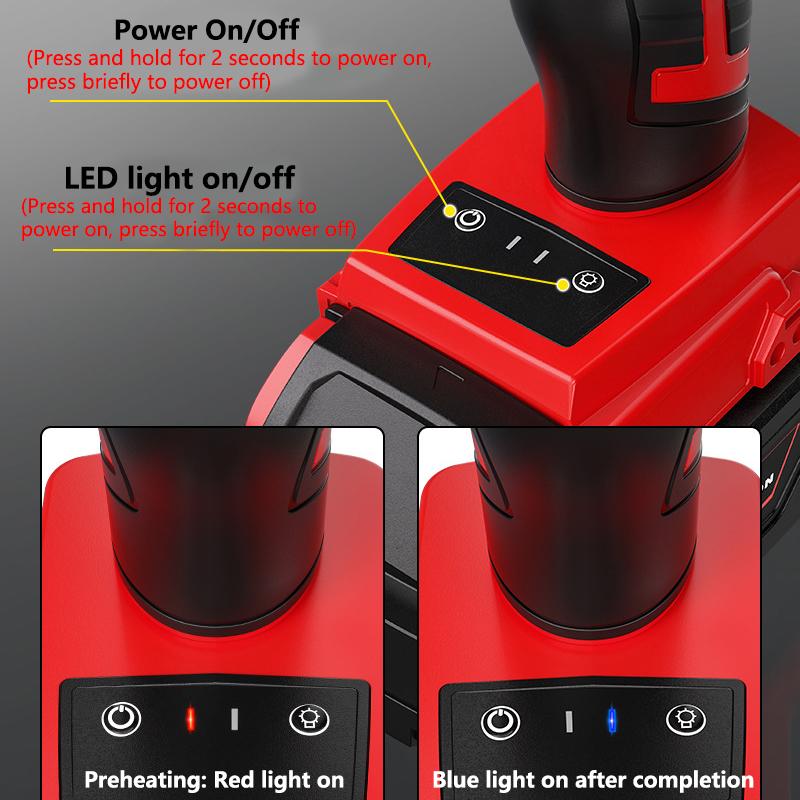 100W Hot Melt Glue Gun With LED Light For Dewalt For Makita/Milwaukee/Bosch/Ryobi 18V Li-ion Battery For Manual Work Repair