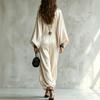 Women's Elegant Satin Jumpsuit Plus Size Loose Fit Casual Long Robe
