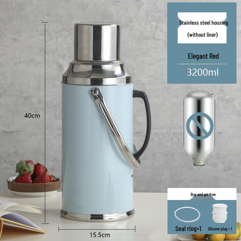 Stainless Steel Electric Kettle and Thermos Flask - Large Capacity, Insulated Water Bottle for Dorm or Home.