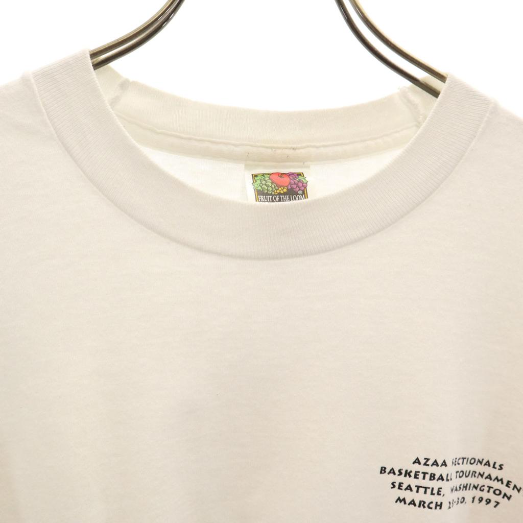 FRUIT OF THE LOOM 90s Old Short sleeve T-shirt XL white Single stitch Men's Used