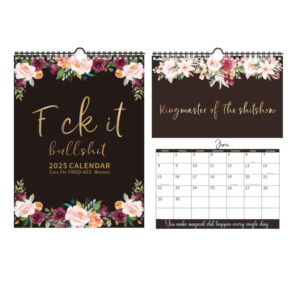 2025 Calendar For Tired Women, Home Wall Calendar, Funny Dirty Words Calendar For Women