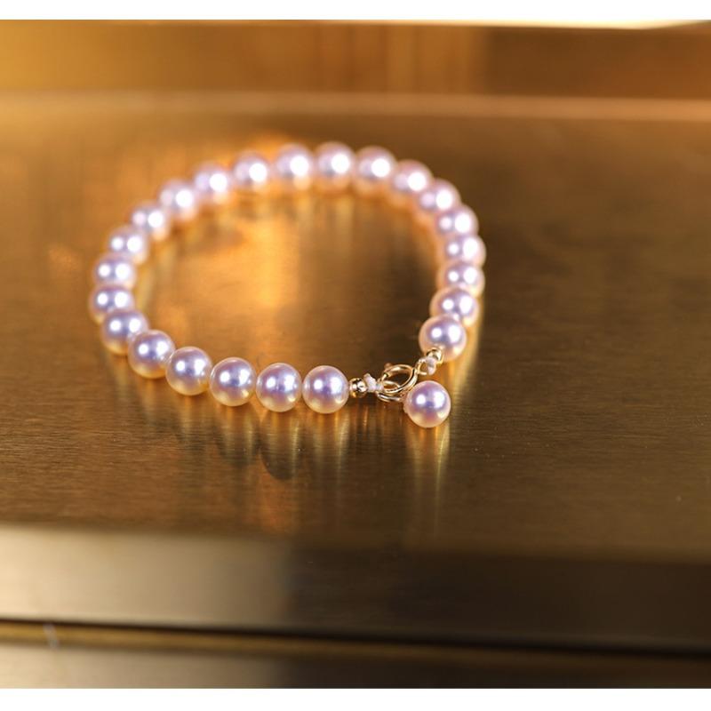Stainless steel pearl beaded bracelet French retro design light luxury high-end bracelet niche temperament versatile jewelry