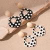 Square Acrylic Scarf For Women With Retro Black And White Polka Dot Geometric Fashion Details