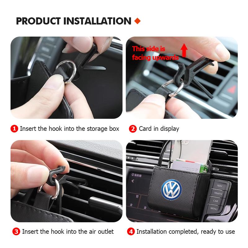 Valve Stems Caps Car Outlet Air Vent Phone Organizer Hanging Type Storage Box For Volkswagen VW Polo Jetta Sagitar Magotan Passa