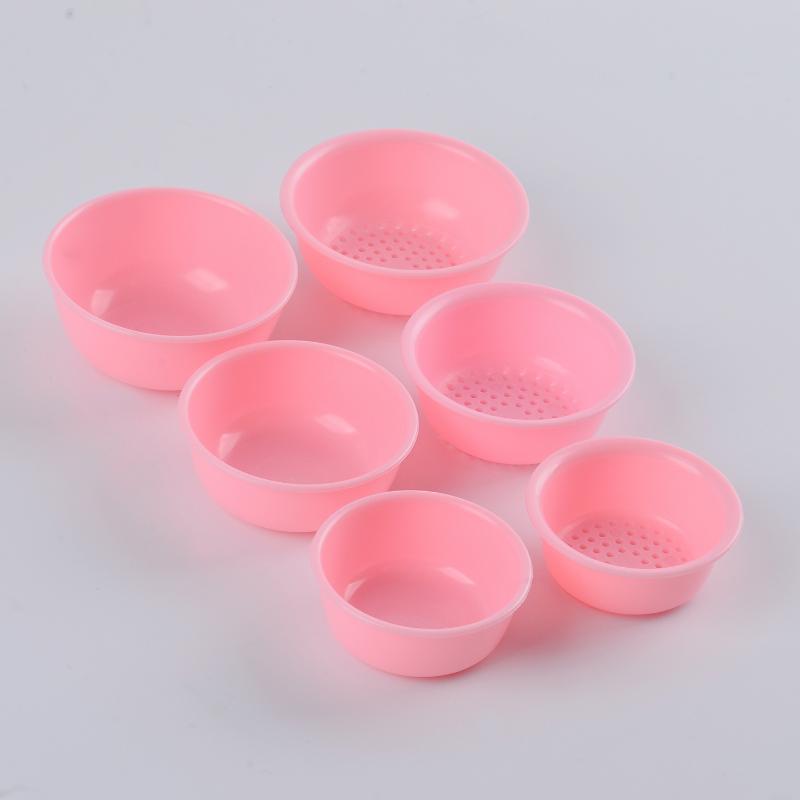 Dollhouse Miniature Plastic Drain Basket Set 6Pcs 1:12 Scale Round Colander Bowls for Home Decor Collectibles
