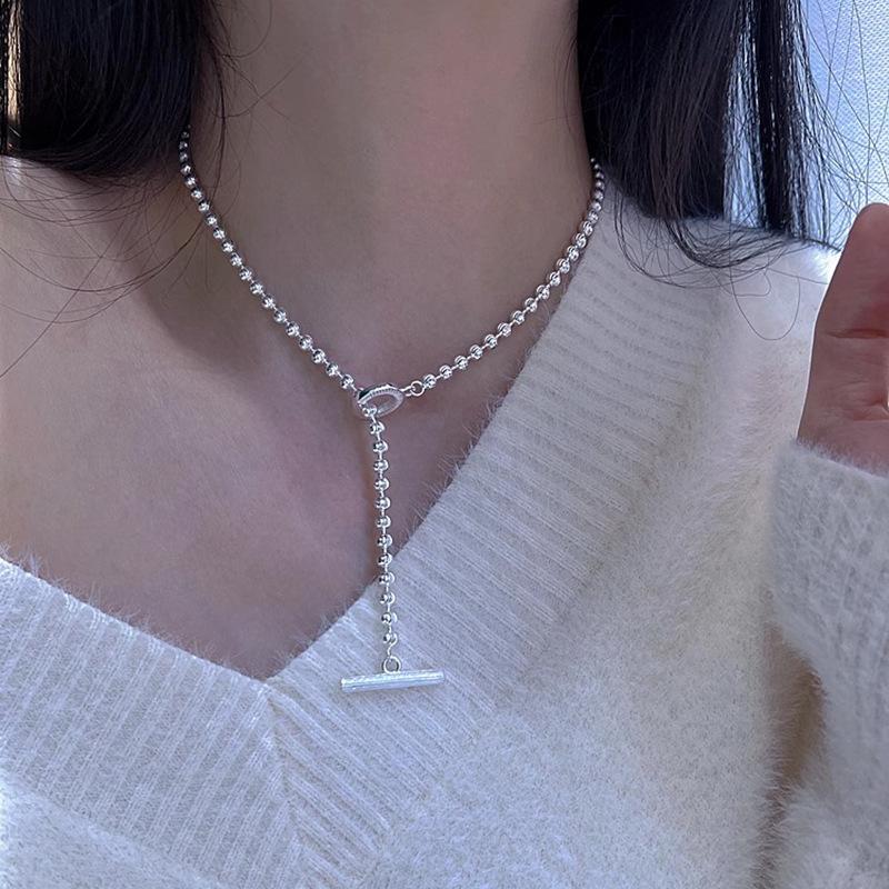 BF CLUB Silver color Geometric Simple Adjustable Necklace For Women Engagement Fine Jewelry Wedding Party Birthday Gift