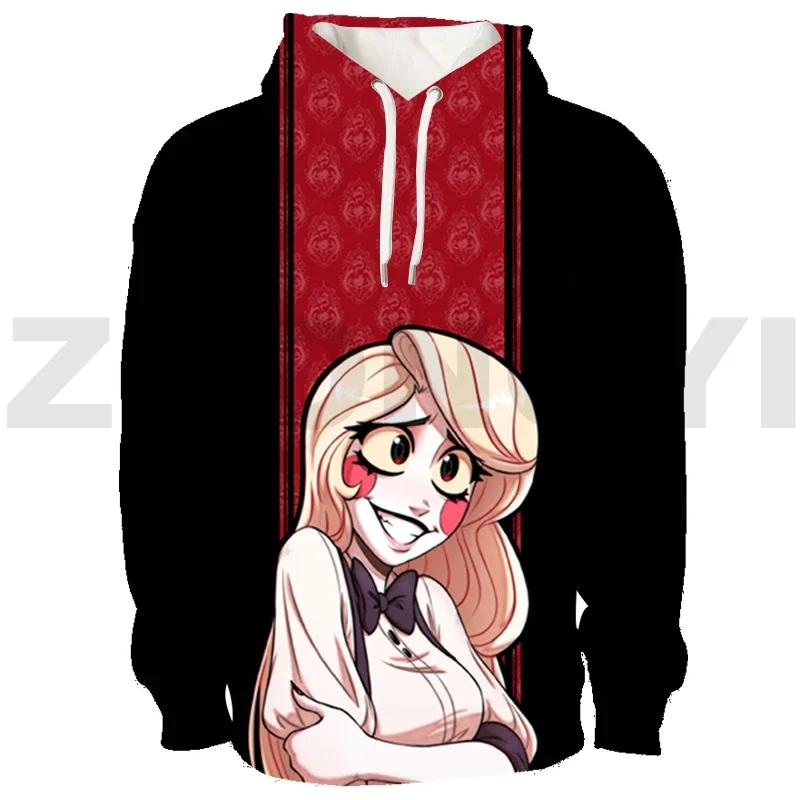 Harajuku Hazbin Streetwear 3D Print Hotel Men Clothing Hip-Hop High Street Sweatshirts Female Anime Hoodie Cosplay Costume Hoody