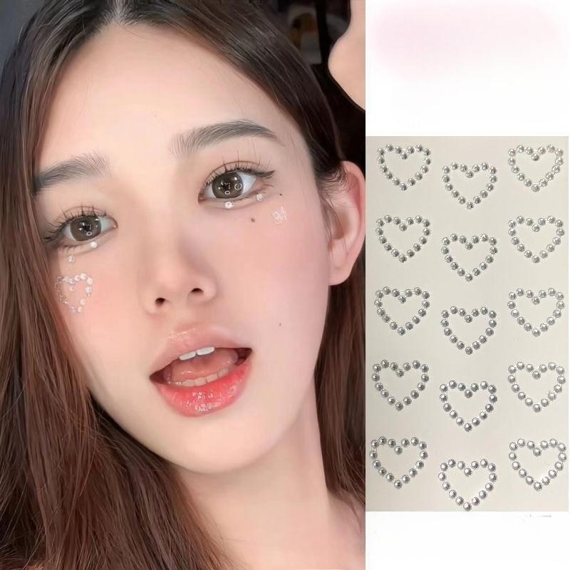3D Stereo Strass Scrapbook Journal Aufkleber Glänzendes Herz DIY Dekor Aufkleber für Mädchen Koreanische Mode Aufkleber Studentenbedarf
