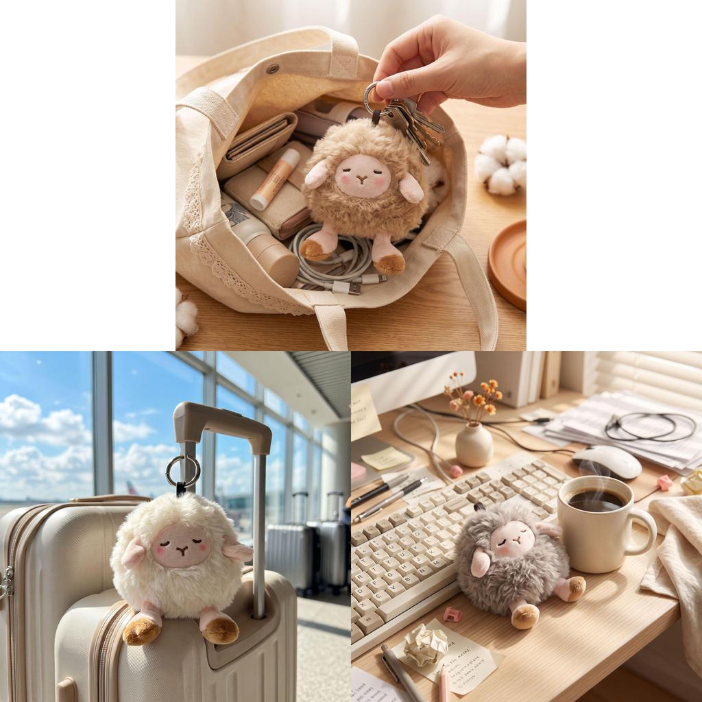 Cute Sheep Plush Pendant With Polyester Filling For Childrens Accessories