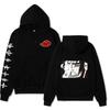 Anime Naruto Uchiha Itachi Hoodie Double Sided Print Akatsuki Cloud Sleeve Symbols Pullover Sweatshirt Men Women Streetwear