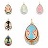 Bohemia Style Easter Egg Pendant Zircon Necklace Pendant Colorful Enamel Pendant  Women