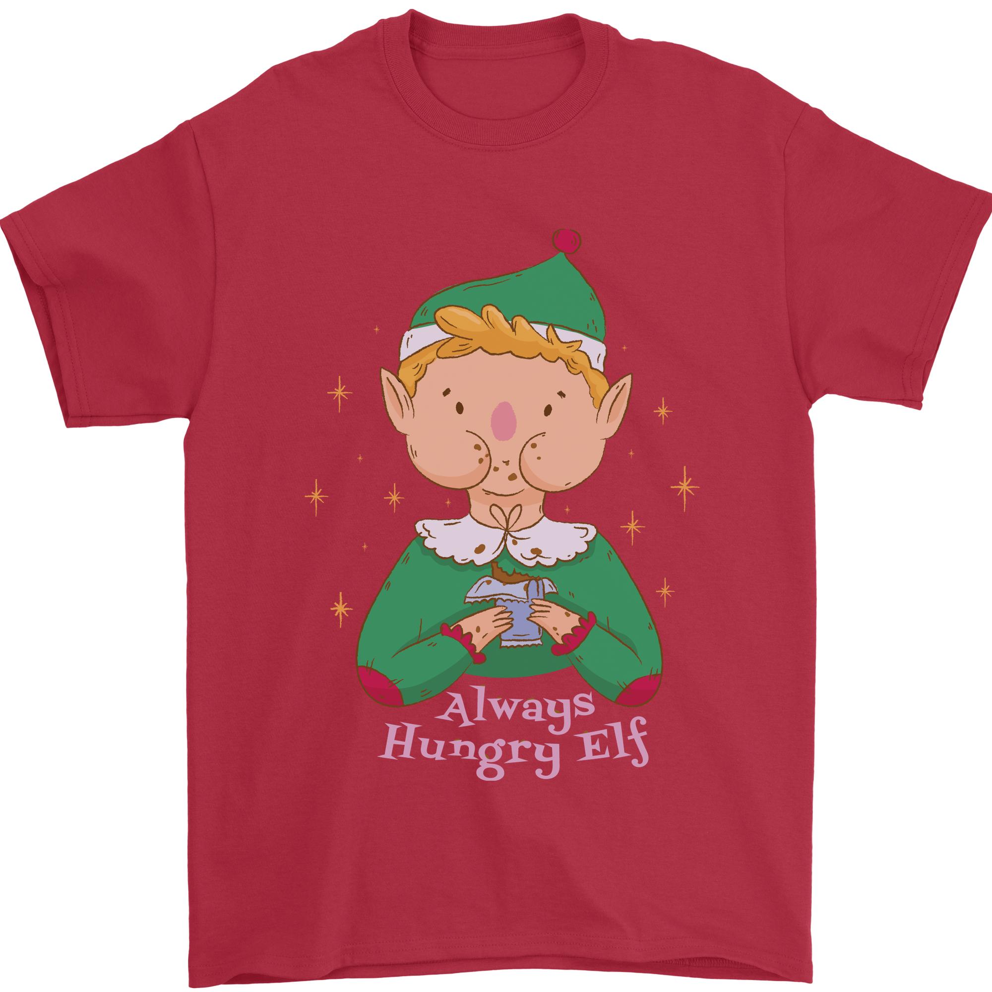 Always Hungry Elf Funny Christmas Food Xmas Unisexs TShirt 100 Cotton S