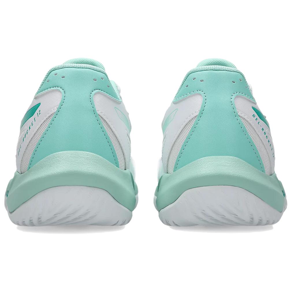 ASICS GEL ROCKET 12 Artificial Leather Comfortable Support Volleyball Shoes Unisex White Green 1073A080-104