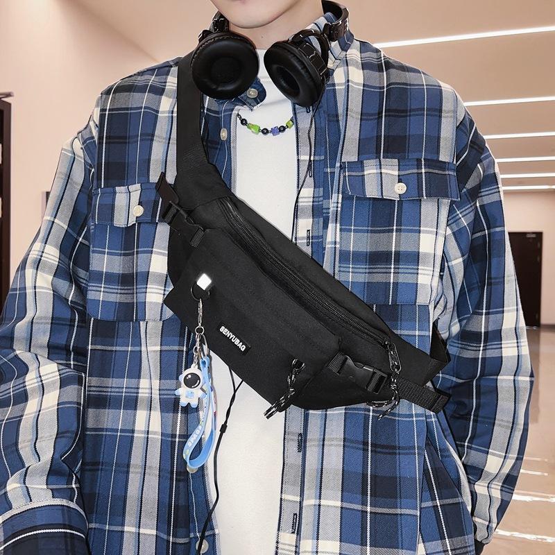 Stylová Messenger Taška Pánská Diagonální Taška přes Hrudník Street Trend Studentská Taška přes Rameno Japonská Ležérní Pánská Ledvinka Taška pro Nošení
