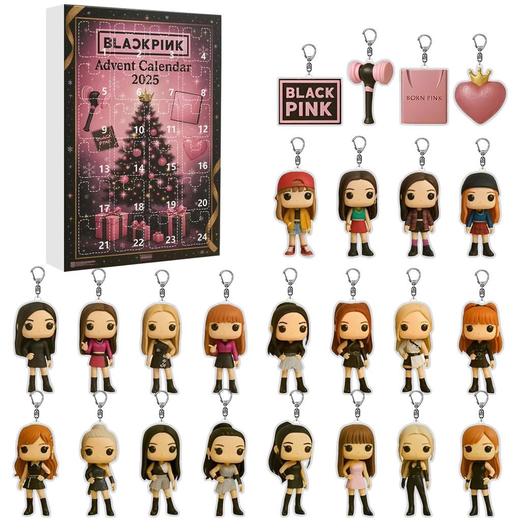 Blackpink Christmas Countdown Advent Calendar With Acrylic Keychains For Holiday Gift Giving