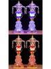 Buddha Altar Seven-Color Crystal Lotus Lamp, Plug-in Pair for Year of the Horse