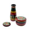 Okadaen Resin Tea Ceremony Set, Tea Caddy, Incense Box and Whisk Holder, Futogoma Design