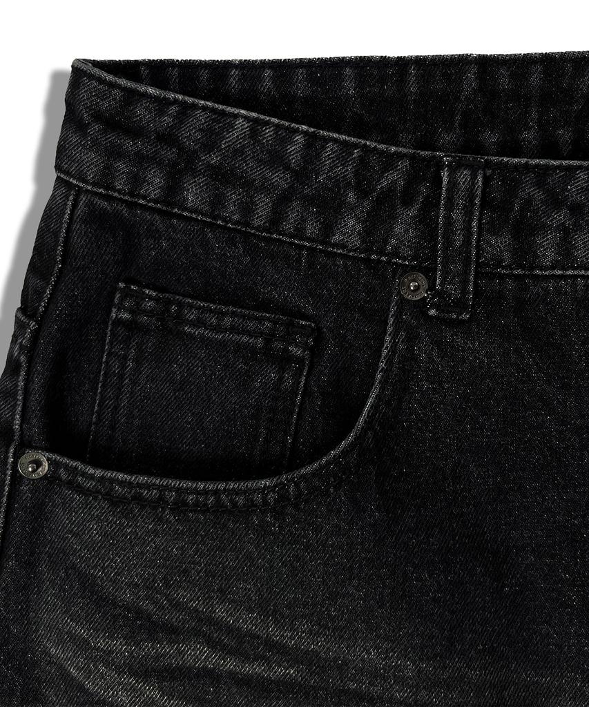 RAYFIKERS Catwashed Bermuda Denim Shorts Mq2Du348_Black