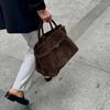 Large Capacity Suede Vintage Tote Bag 2024 New Fashionable Versatile Handbag Travel Bag
