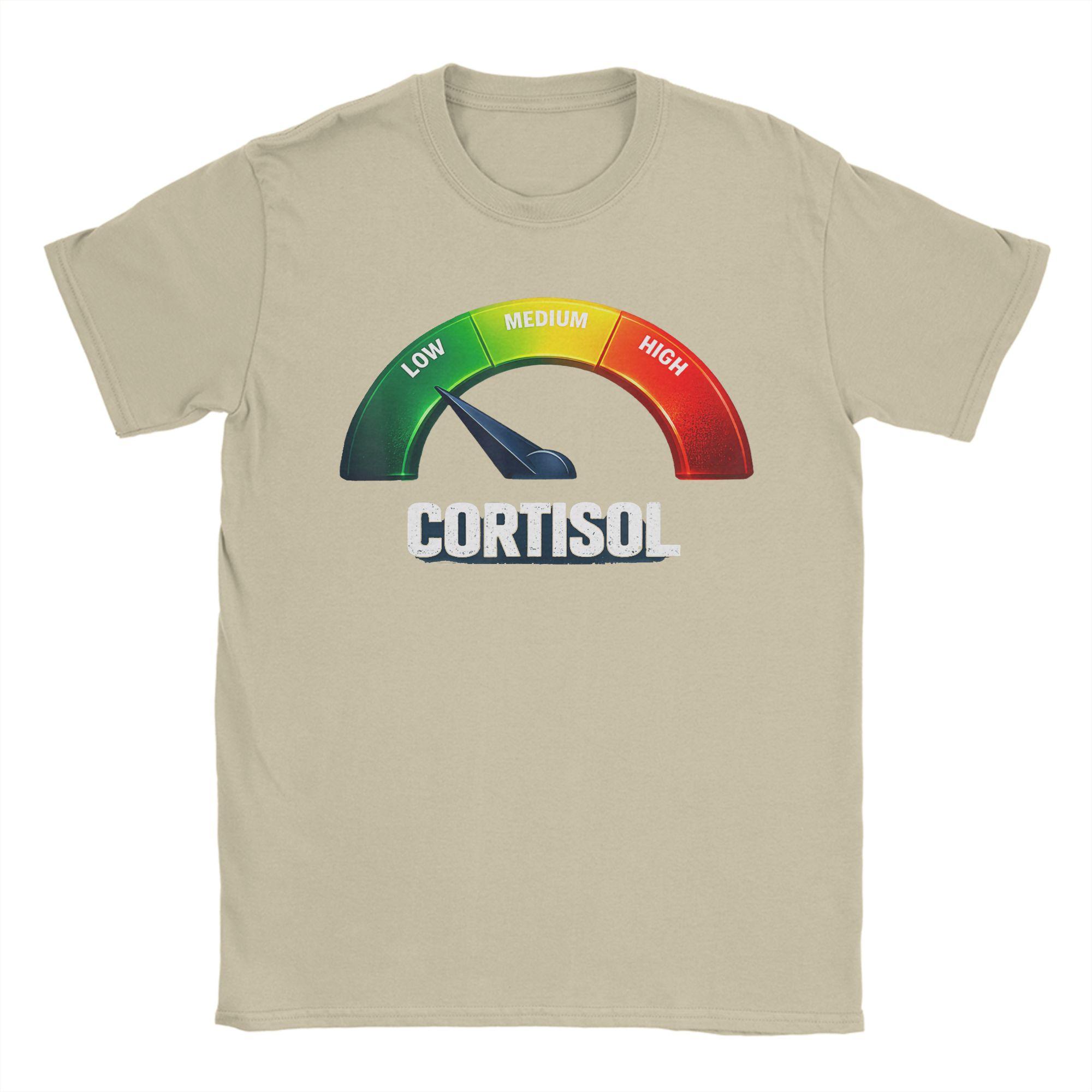 Unisexs Low Cortisol Levels V Meme Funny T Shirts Science Wellness Cotton Tops Leisure Short Sleeve Crewneck Tee Shirt TShirts S