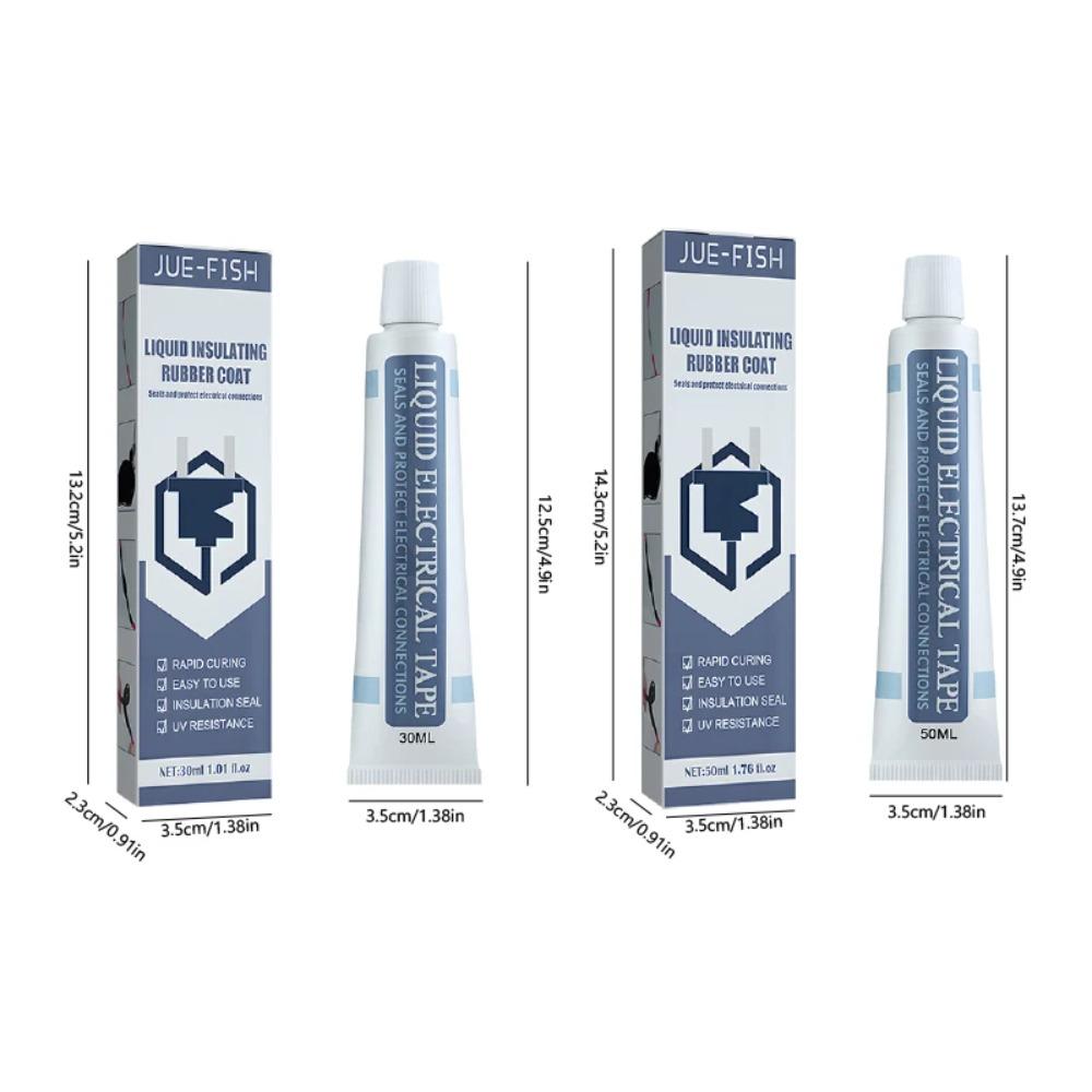 50/30ml Flytande Isoleringstejp Reparation Gummi Elektrisk Ledning Kabel Beläggning Fixa Linje Lim Bred Räckvidd Flytande Isolationspasta