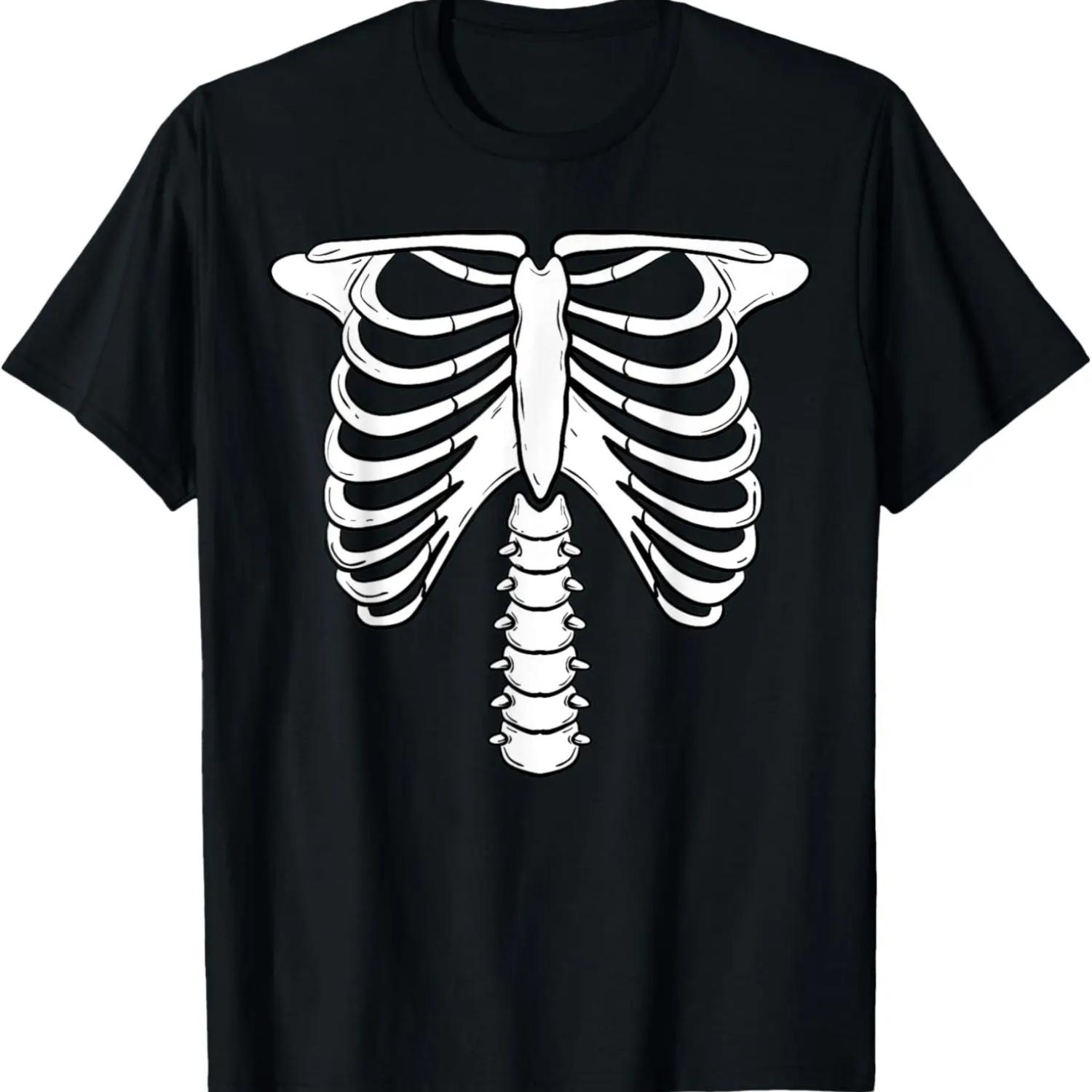 Skeleton Rib Cage Xray Halloween Easy Costume T-Shirt S
