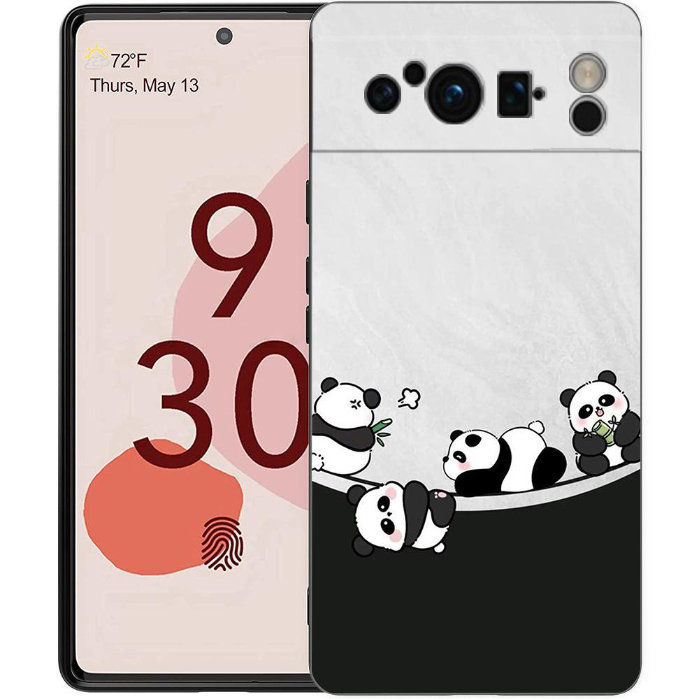 For Google Pixel 10 Pro Phone Case Pixel 9 Pro XL TPU Case Pixel 8 Pro 9A 8A 7A 7 6A 6 Pro Soft Cover Cartoon Panda