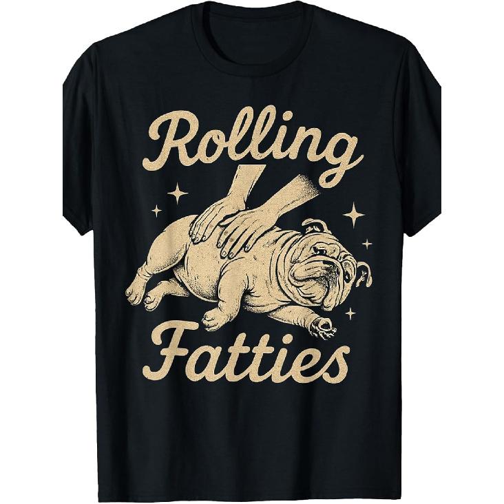 Soft Cotton Bulldog Lover T-Shirt - Funny Cute English Bulldog Puppy  British Breed, Loose Fit Casual Tee, Ideal Gift for Bulldog Owners, Printed in S
