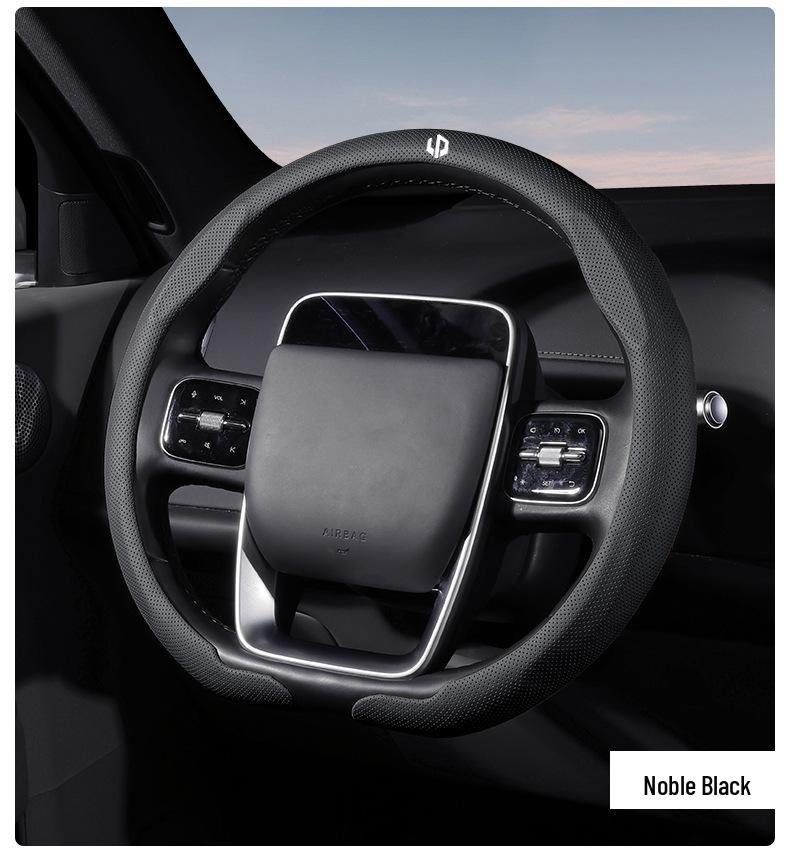 Genuine Leather Steering Wheel Cover for Leapmotor B10, B01, Lafa5, A10, C11, C01, C10, C16 - Ultra-thin Design