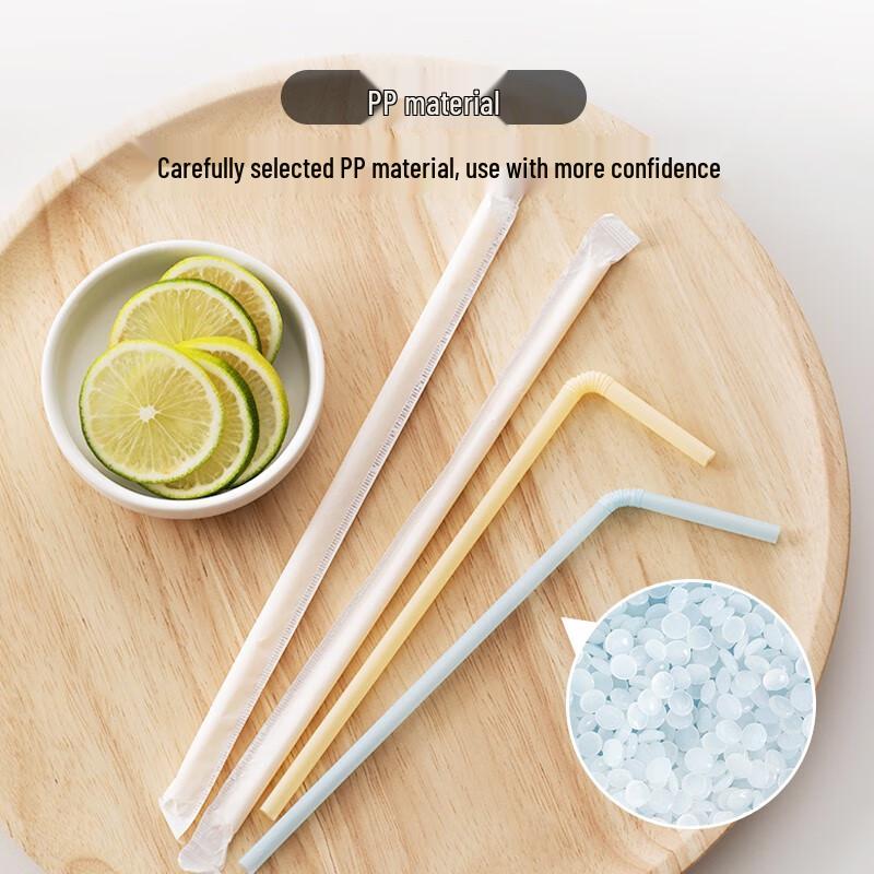 Camellia Individually Wrapped Disposable Bent Straws