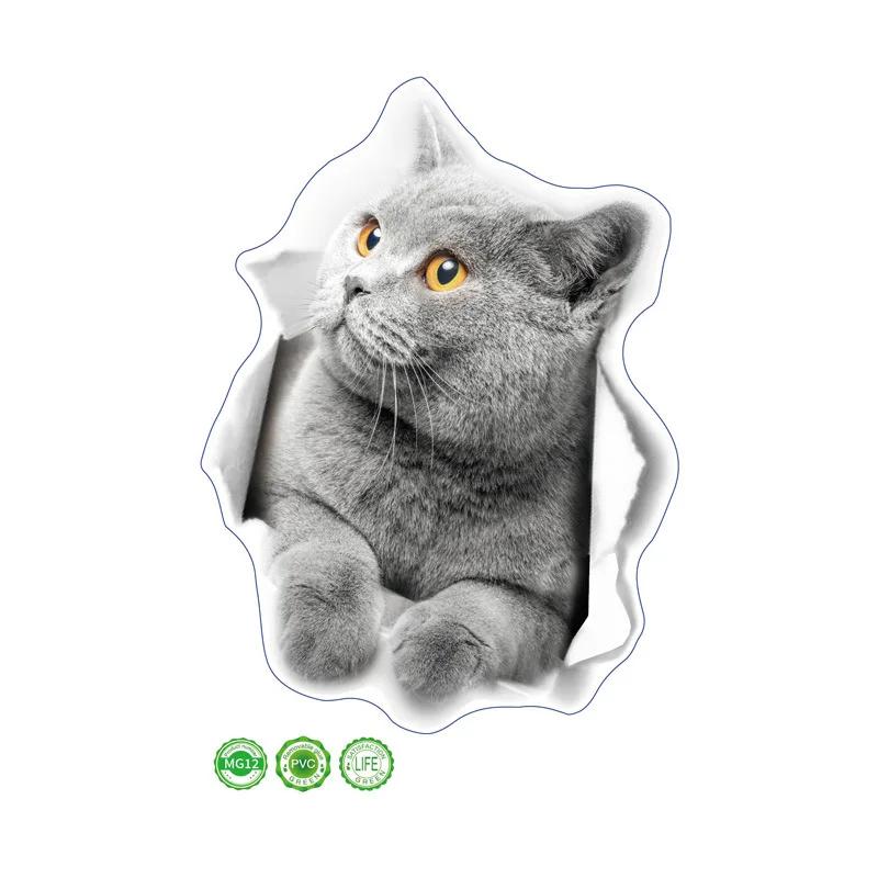 3D Cute Cat Toilet Sticker Bathroom Toilet Cover Sticker Wall Stickers Animal Wc Accessories Fun For Home Bath Room Decoration