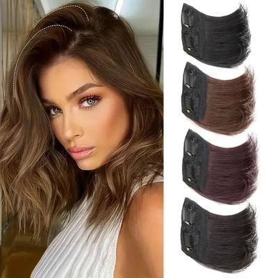 Synthetic Hair Extension Smooth And Fluffy Clip-In Hair Extensions For Straight Hair - Invisible Hairpiece Pads For Women Hair Accessories