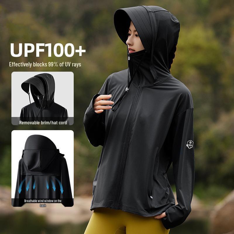 

Лето 2024 Одежда от солнца UPF 100+ из ледяного шелка для мужчин и женщин: Легкая, защищающая от УФ-лучей, повседневная рубашка для улицы и рыбалки. Black [Detachable Visor]