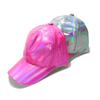 Women's European and American hip hop hats jazz dazzling PU leather peaked caps laser baseball caps