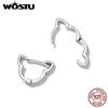 WOSTU 925 Sterling Silver Simple Cute Cat Earrings for Women Fine Jewelry