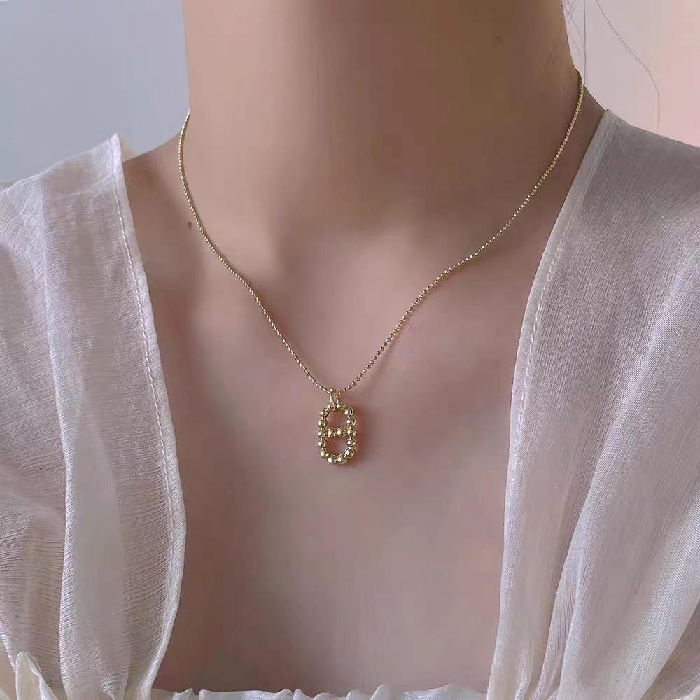 

S925 стерлингового серебра свиной нос мяч ключица цепочка Minority Fashion Design Sense кулон украшения 925 золотой