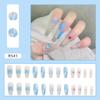 24Pcs French Tip Extra Long Ballerina Press On Nails Detachable Artificial Fake Nails Wearable Nail Art Tips
